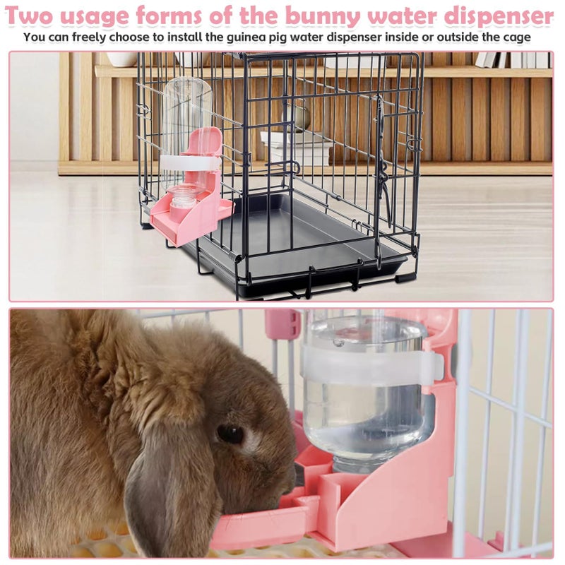 kathson Rabbit Water Bottle, 17oz Hanging Water Fountain Automatic Dispenser No Leak WaterFeeder for Bunny Chinchilla Guinea Pig Hedgehog Ferret - Image 5